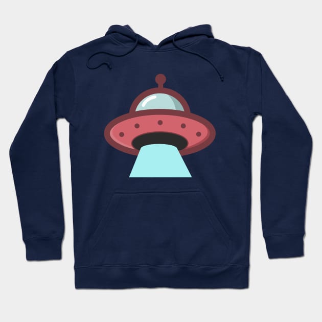 Cool Retro Red UFO Hoodie by happinessinatee